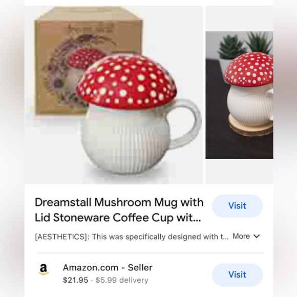 WORLD MARKET MUSHROOM MUG w/LID - Picture 11 of 12